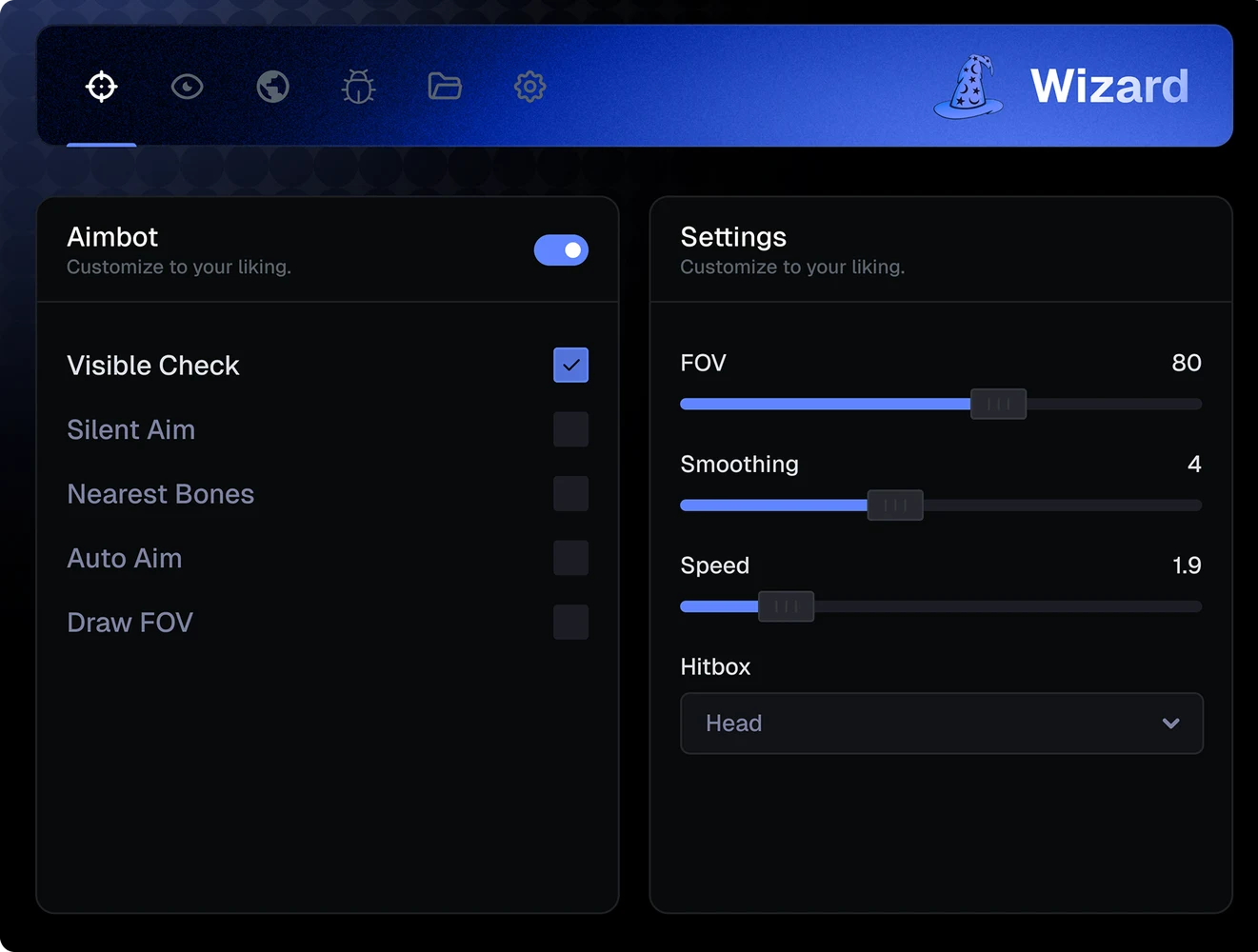 The Wizard menu
